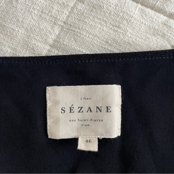 Sezane Lianne Black Dress Size 46 US 14 - Picture 7 of 8